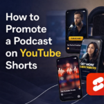 Podcast promotion using YouTube Shorts with microphone and short video clips
